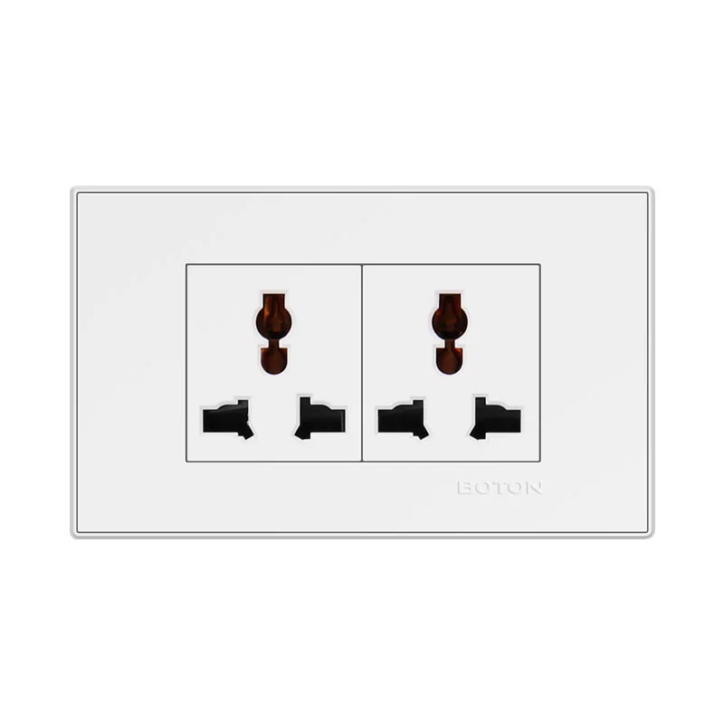 2 x 1/2 3 Pin Universal Socket Electric Wall Switch Socket