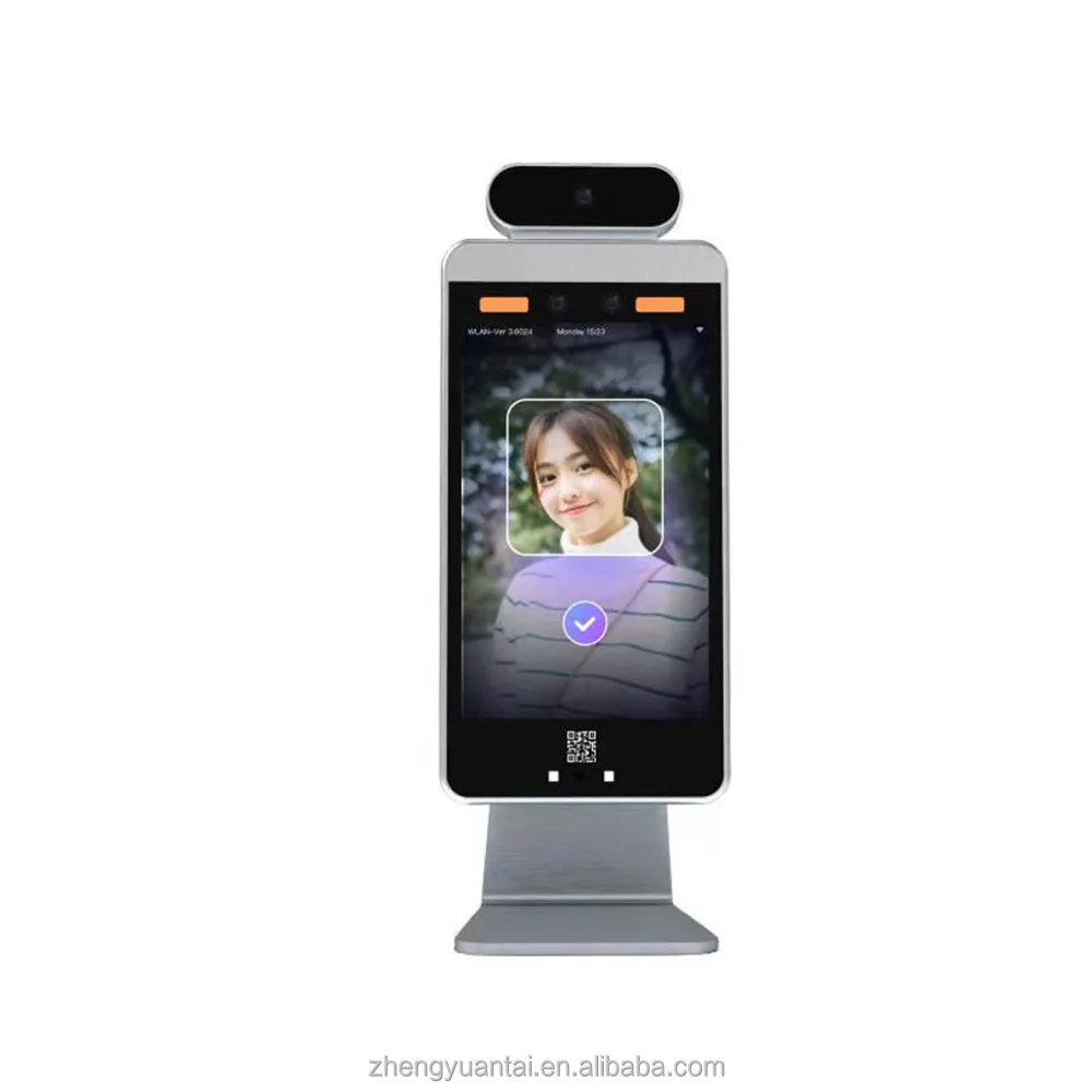 8inch Face recognition scanner green pass terminal with health QR code scanner for access
