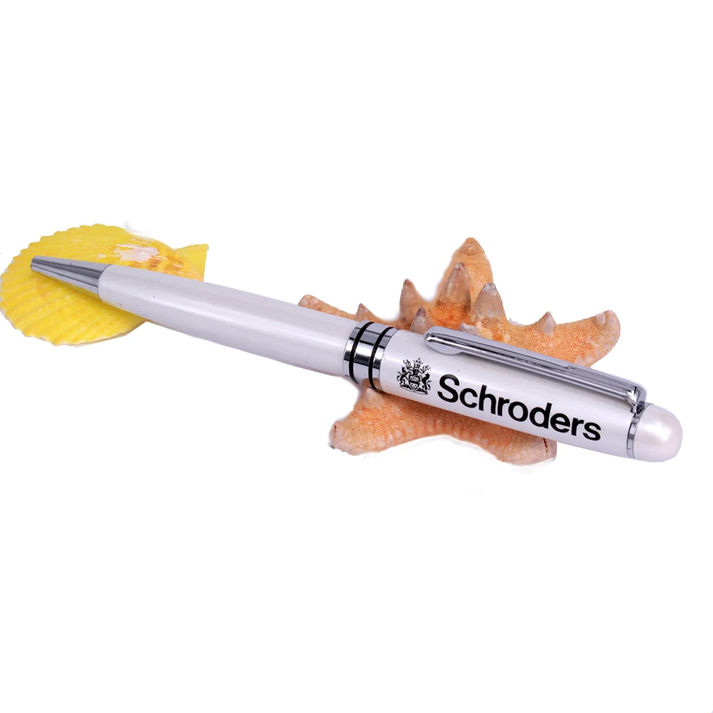 Wholesale Luxury white mapping pen black ballpoint beadable pens metal empty barrel pens