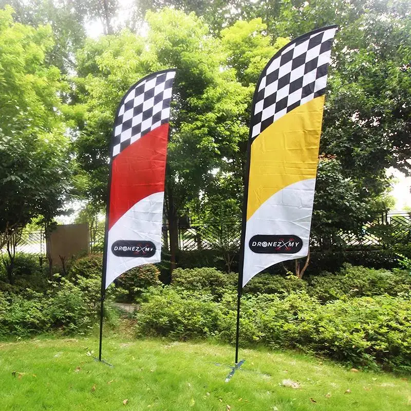 Promotion Custom Advertising Outdoor Beach Flags Tear Drop Beach Feather Flag Rectangle Beach Flags