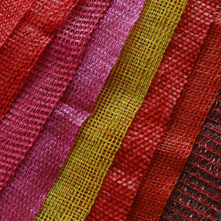 Promotional raschel pp woven Red mesh bag for vegetables and fruits