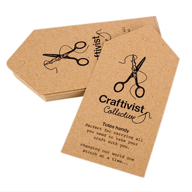 Blank brown kraft paper gift tag DIY garment hang tag