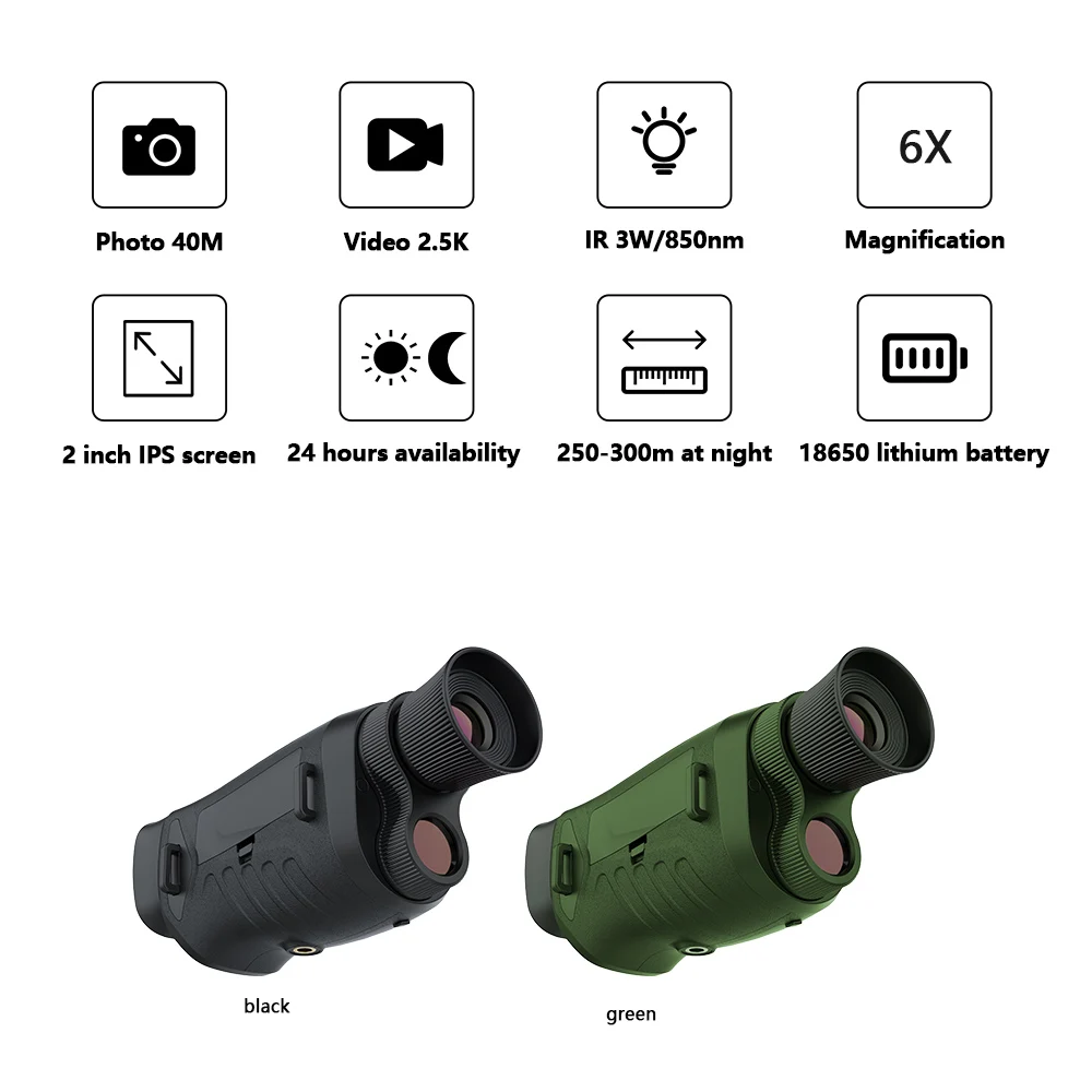 2023 cheapest 2.5K UHD 2.0 inch screen 8X monocular night vision monocular  25mm Lens monocular type night vision for Hunting