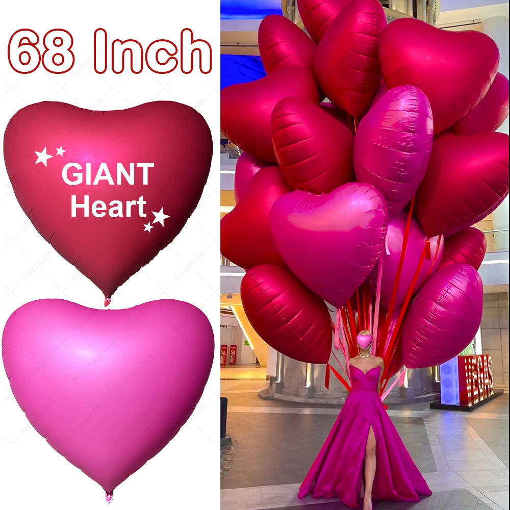 68 Inch New Big Size Heart Star For Valentines Day Helium Foil Balloons Globos