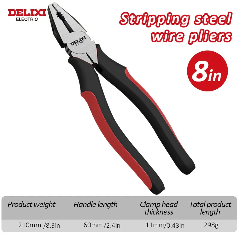 Delixi Electric Hardware Tools Wire Plier Universal Crv Steel Wire Cutters Multifunctional Hand Tool Electrician Pliers