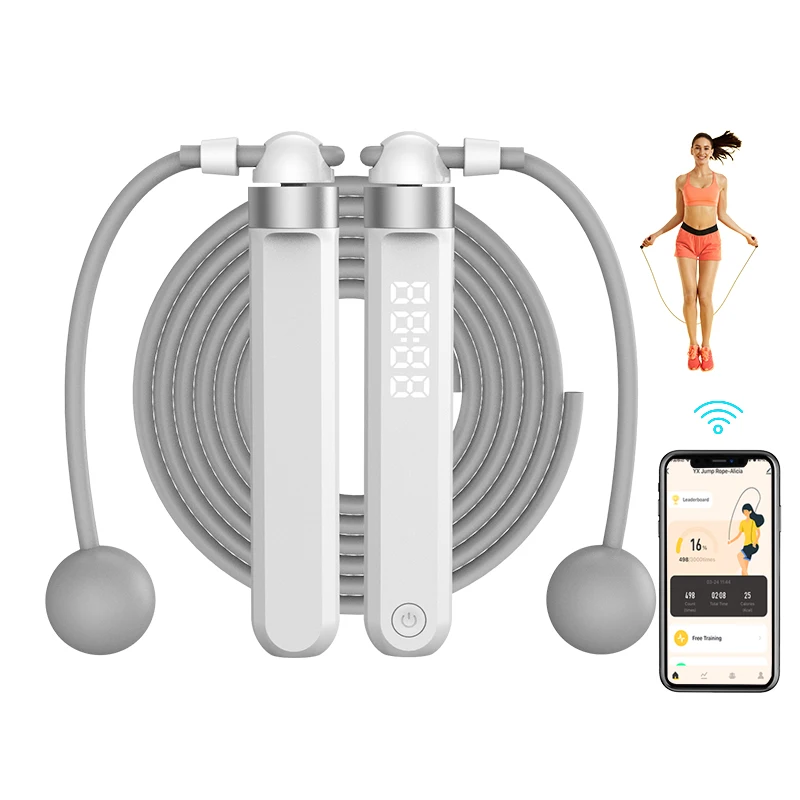 Shenzhen yanxing smart intelligent skipping rope black grey smart cordless jump rope with app data analysis