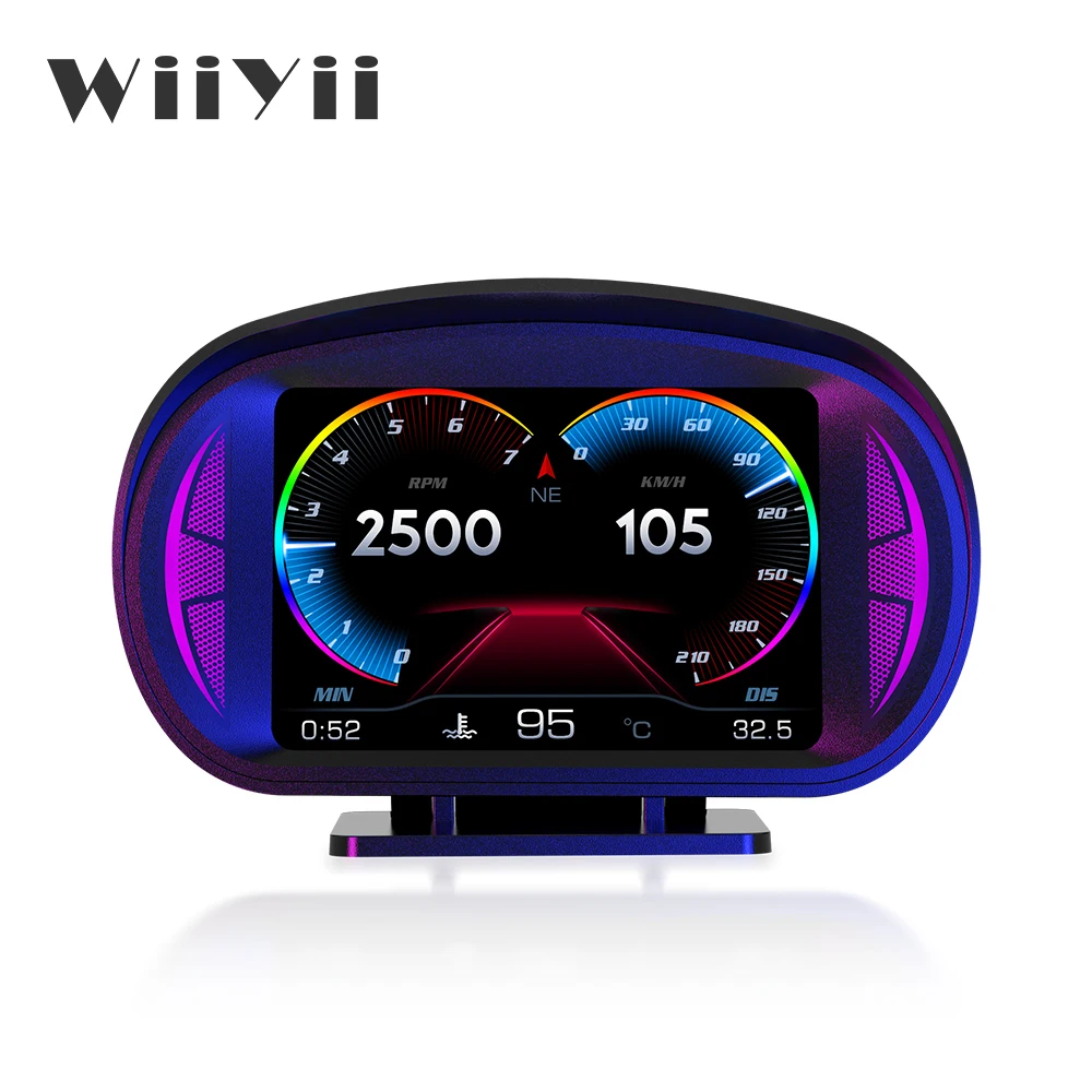 WiiYii Factory Direct 2023 Car OBD2 GPS LCD Meter diagnostic tool HUD Auto meter P2 Car obd2 Gauge