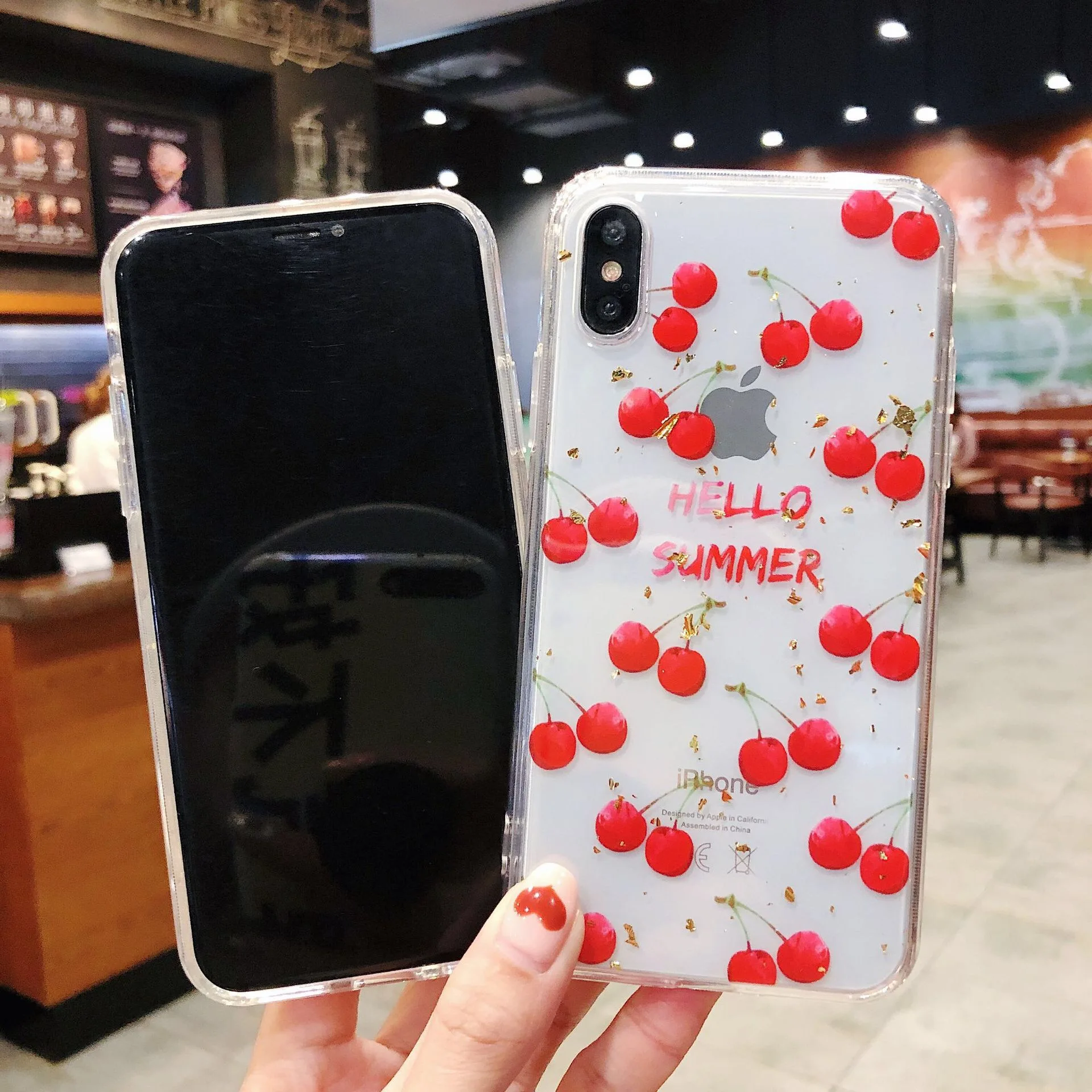 OEM/ODM онлайн-продажа индивидуальный для iphone x прозрачный чехол телефона с УФ-печатью фруктовый дизайн из ТПУ