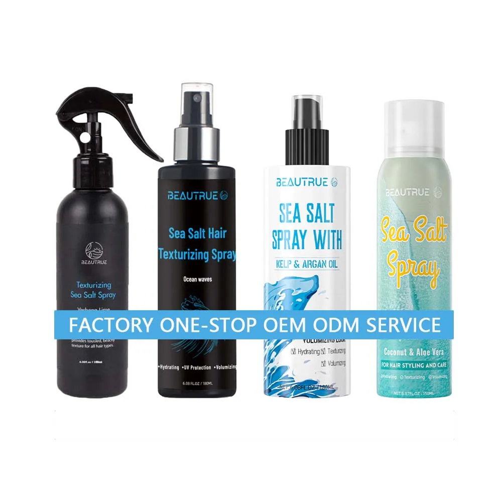 Factory Price Custom OEM 150 180 236 300 mL Natural Aloe Kelp Sea Salt Spray For Men Hair Thickening Texturizing Sea Salt Spray
