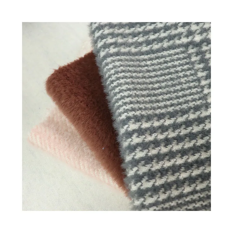 
8 years foreign trade experience, new high quality knitted jacquard wool acrylic nylon blended fabric. 