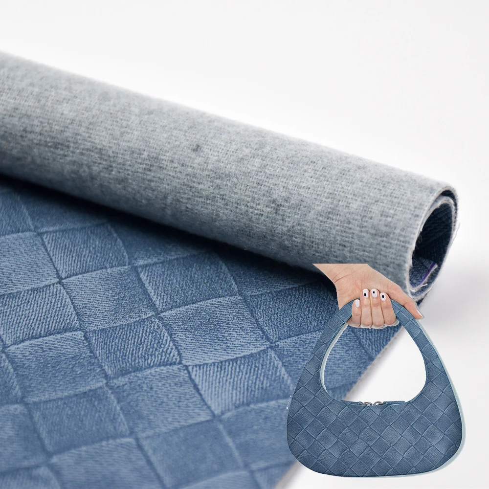 wholesale Cheap leather factory 1.1MM Pattern Faux semi-pu leather fabric synthetic leather products roll bag material for bag