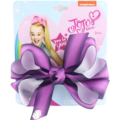 Оптовая продажа ленточный бант для волос Jojo Siwa девочек заколка принцессы заколки головные уборы