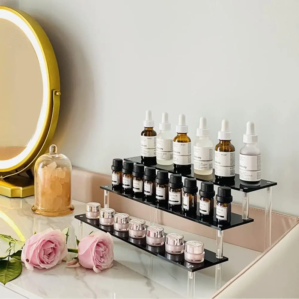 3 Tier Acrylic Display Rack for Perfume Cupcake Detachable Acrylic Display Stand