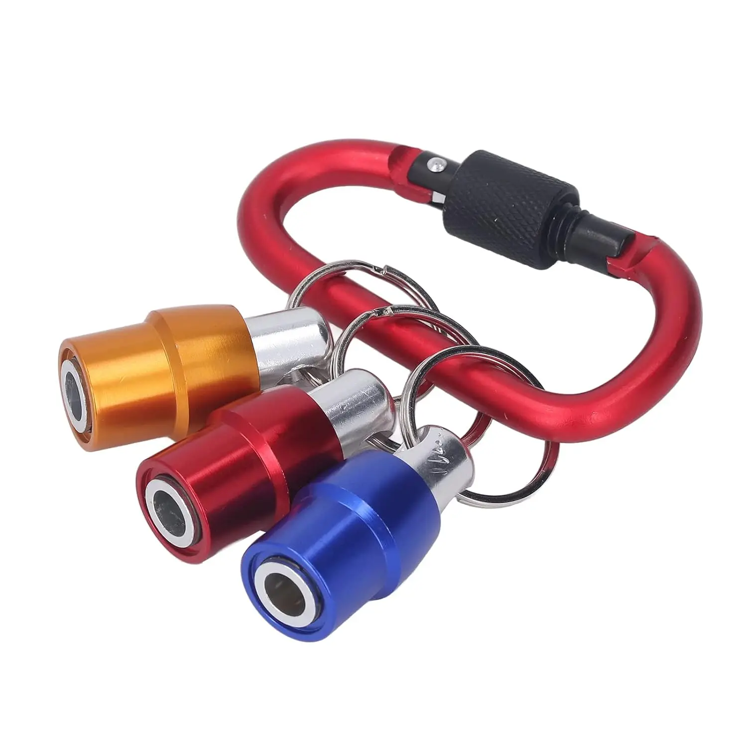 Portable Quick-Change Drill Bit Holder Extension Bar Keychain Screw Adapter Carabiner Bit Holder for Drill Bit
