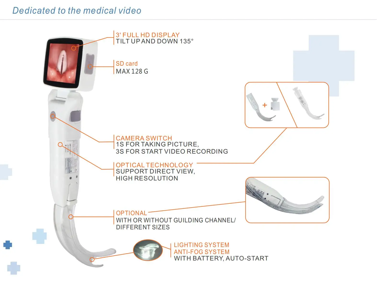 Surgical Instruments Endoscopic Video System Optical Video Laryngoscope