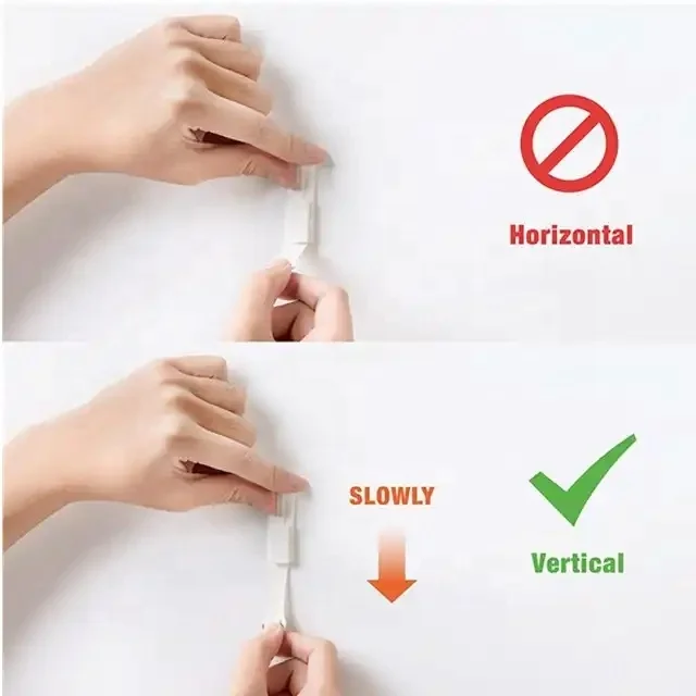 Sturdy Durable Holds Strongly Sticky Heavy Duty  Loop Tape Hanging White Packing Picture Hanging Hook Adhesive Strips