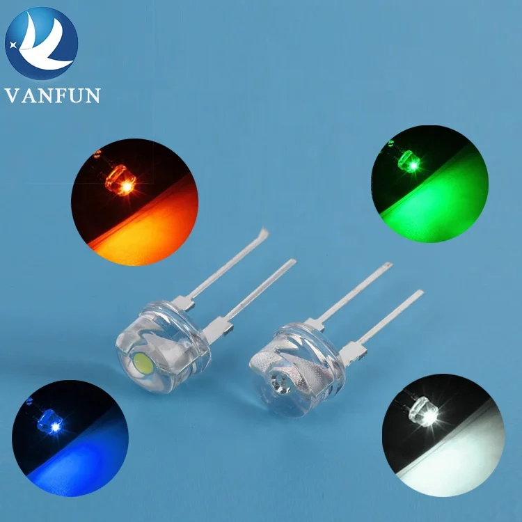 Vanfun Best Seller Transparent LED Straw Hat with 5mm round Head Features Green Yellow Blue Emitting Diodes