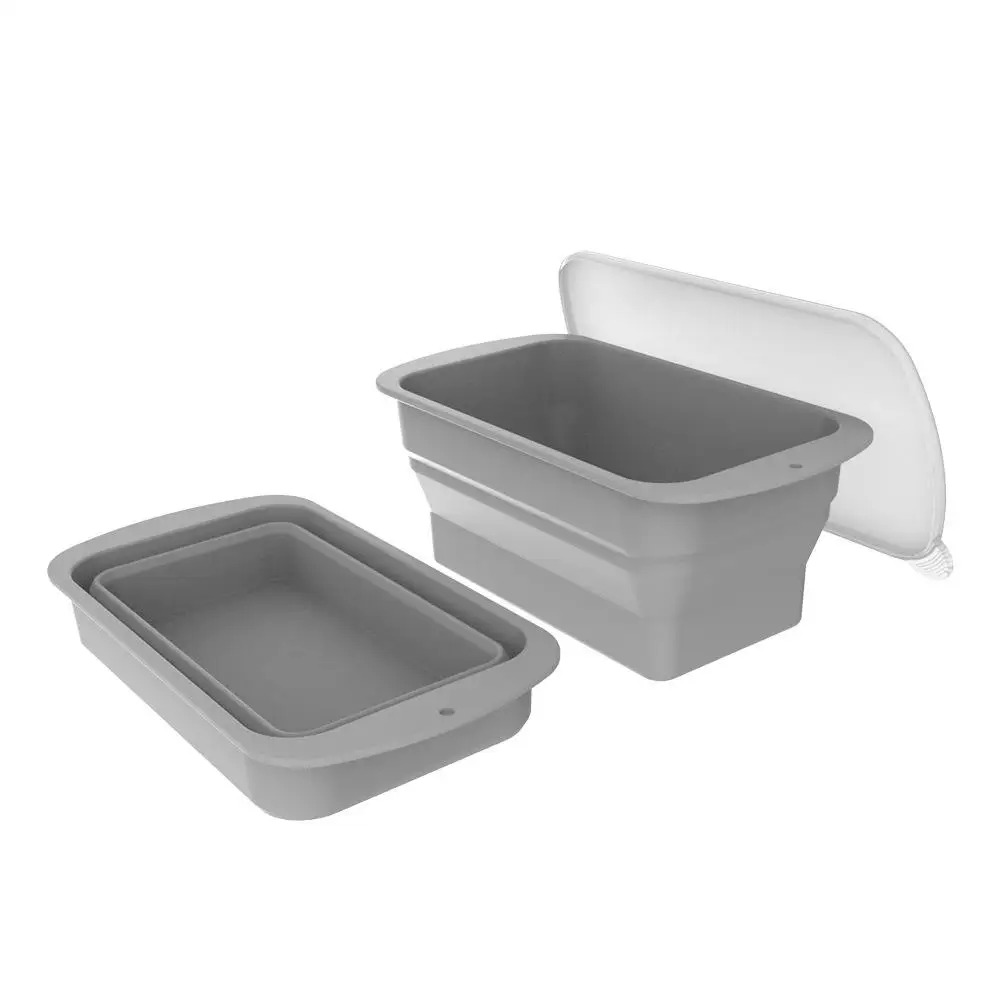 Wholesale Foldable Ice cube tray Freezer bath Silicone Folding Ice Cube Mould with Lid