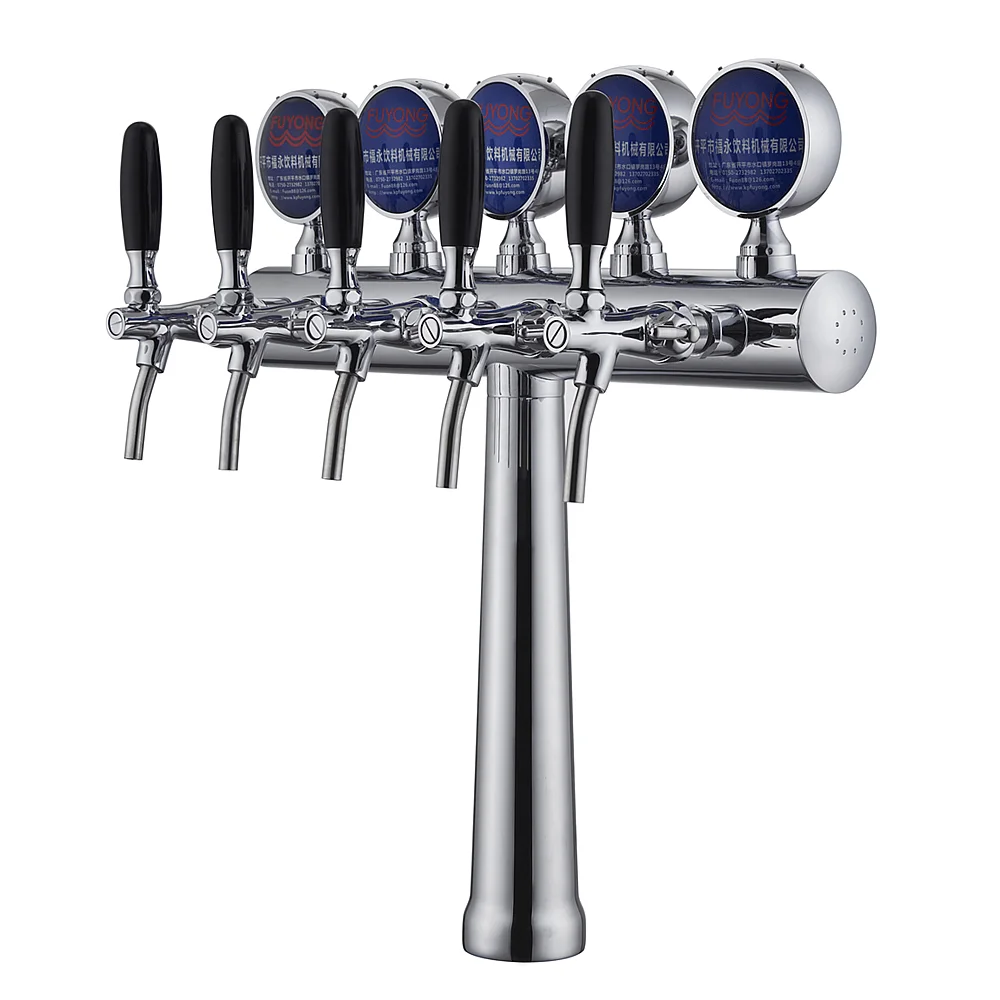 Fuyong Commercial Beer Dispenser Machine With Beer Column Stainless Steel Beer Kegerator For Restaurant