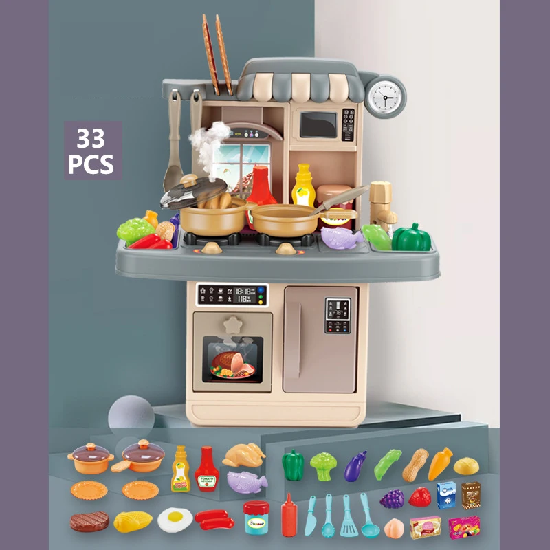 
Custom DIY Free Combination Role Play Children Mini Play House Toy Girls Plastic Kitchen Toys 