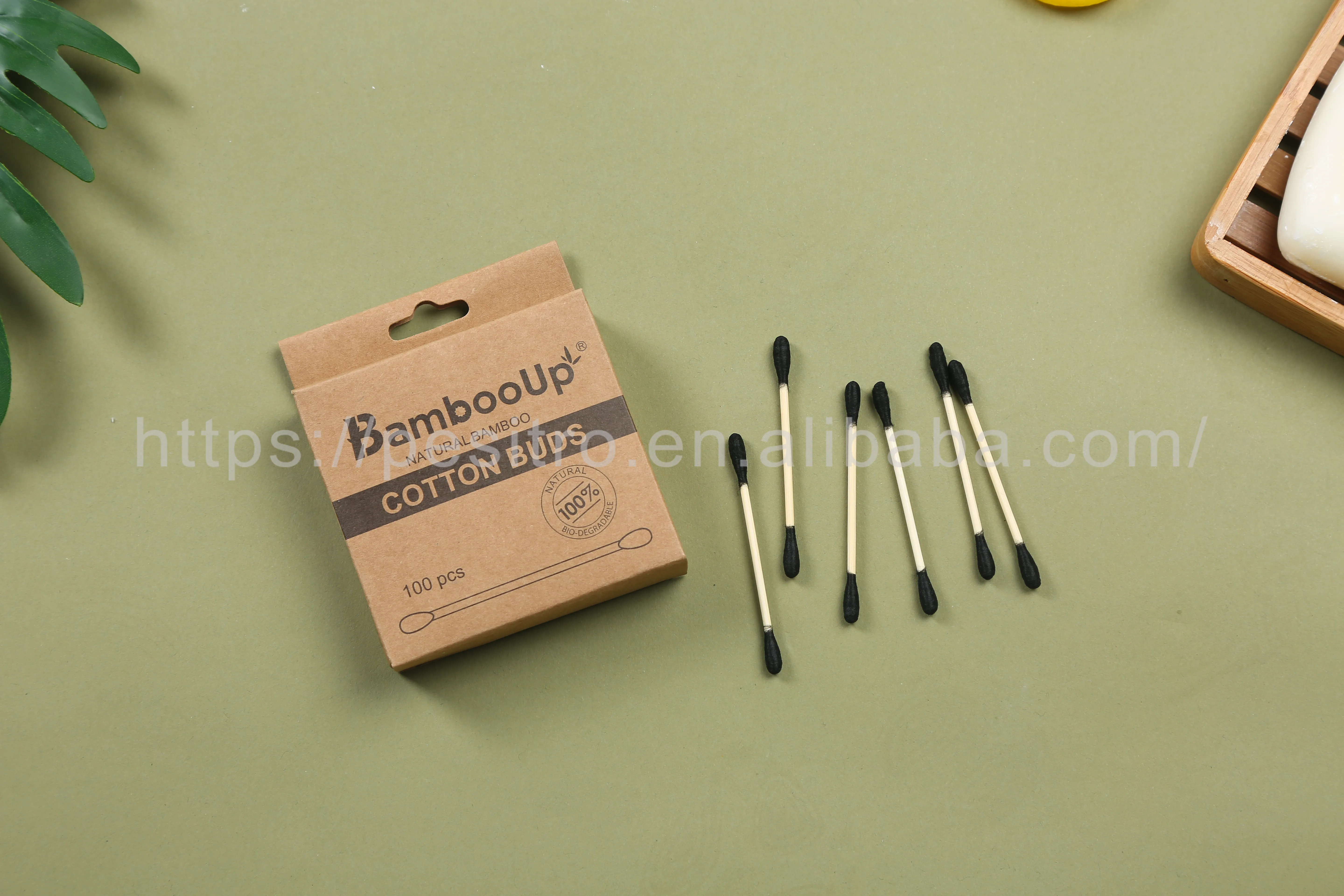 Eco-friendly  bamboo stick cotton swab ear cleaning cotton buds