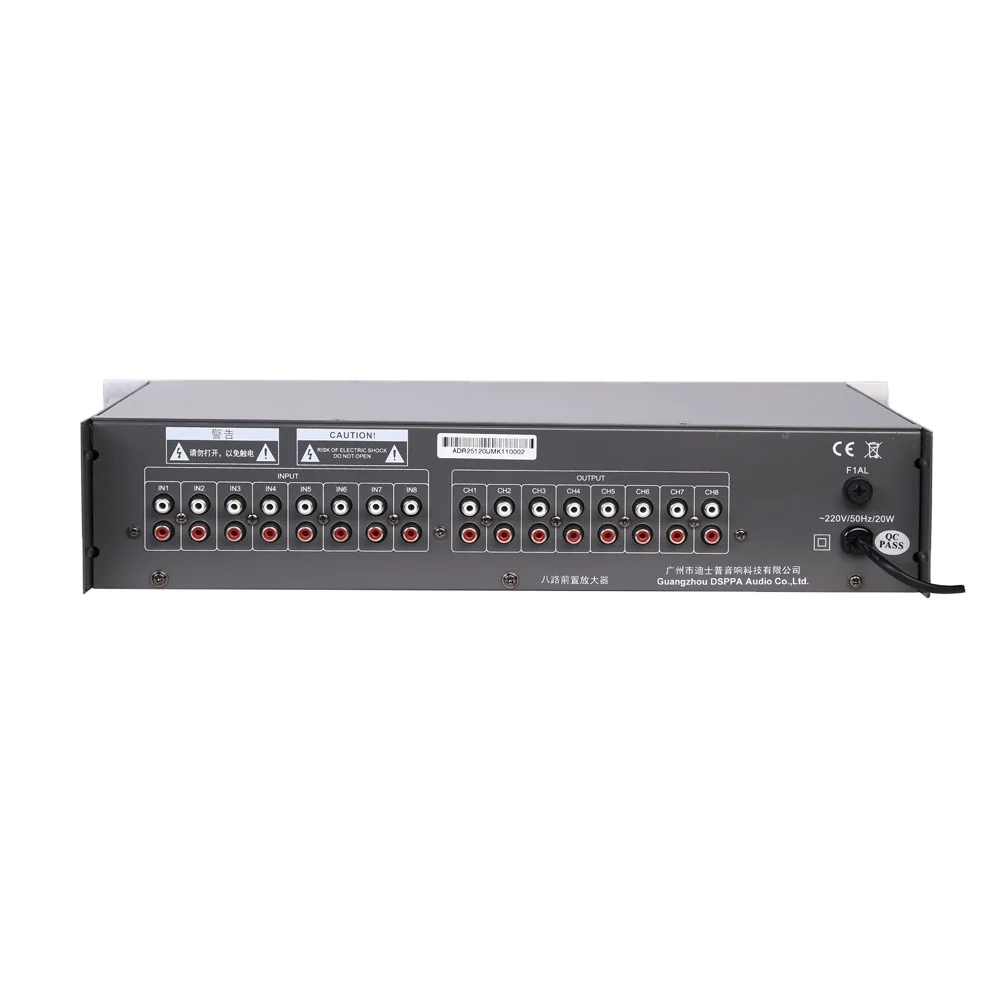 DSPPA ADR25 8 Channel Pre Amplifier Supplier PA Amplifier for Sale 8 Input Pre Amplifier