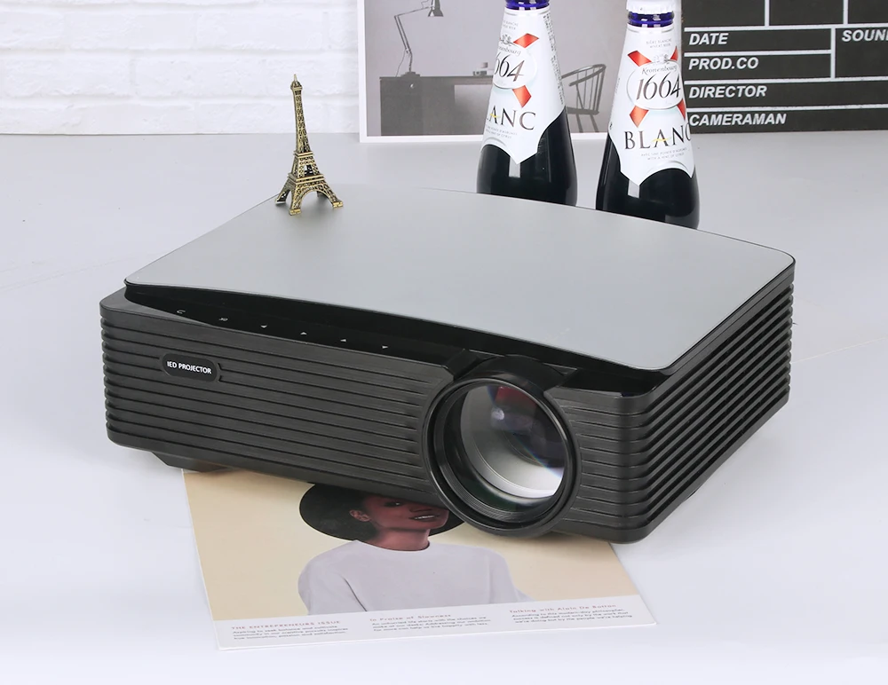 2023 Multimedia Home Theater Video Projector 8000 lumens, Compatible with Full HD 1080P HDMI, USB, AV, Smartphone, Pad, TV Box