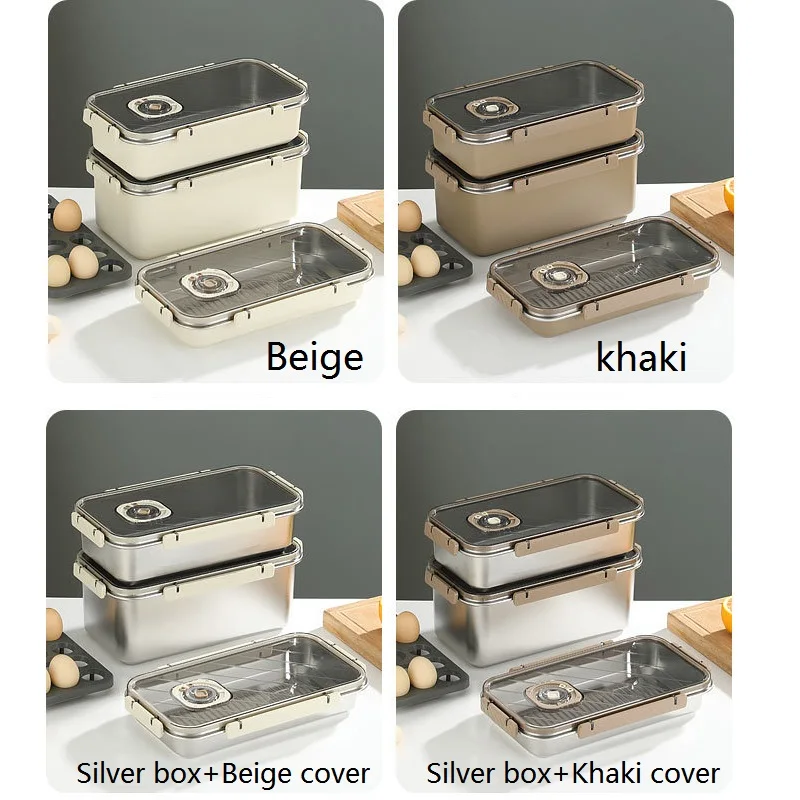Multi-functional S/S 304 Food Containers Air Tight Fresh Keeping Box For Food Storage  Big Capacity