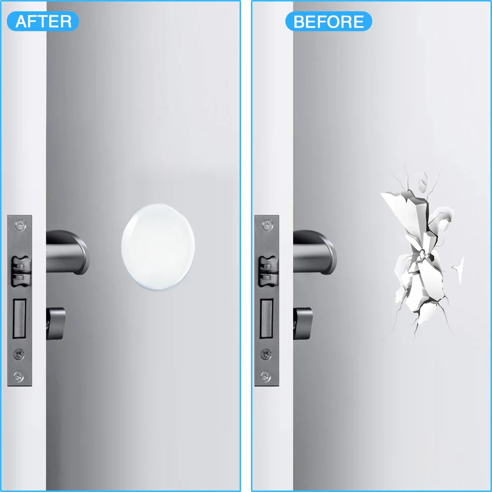 6 Piece/Pack Door Buffer Stopper Wall Protector Punch Free Adhesive Plastic Transparent Silicone Sliding Door Bumper Stop