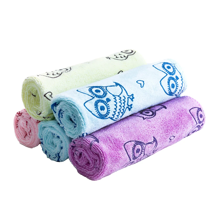 Kitchen Absorbent Scouring Cloth Daily Dish Towel Non-stick Oil Thickened Table Polyester Silk Kitchen Hand Towel