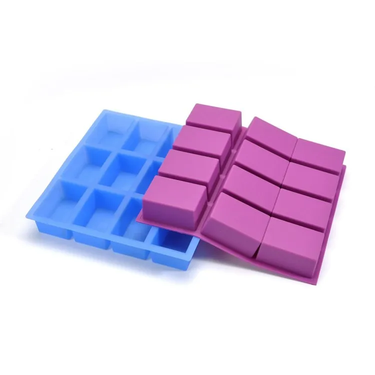 Soap Mold Cavity Handmade Rectangle Silicone 12 Custom Logo Moulds Cake Tools Moule Silicone Moule En Silicone Pour Savon 500pcs