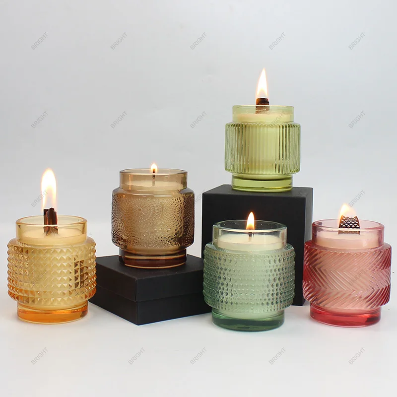 Wholesale Unique Factory Luxury Empty Candle Making Black White Custom Boxes Packaging Lid Scented Soy Wax Glass Candle Jar