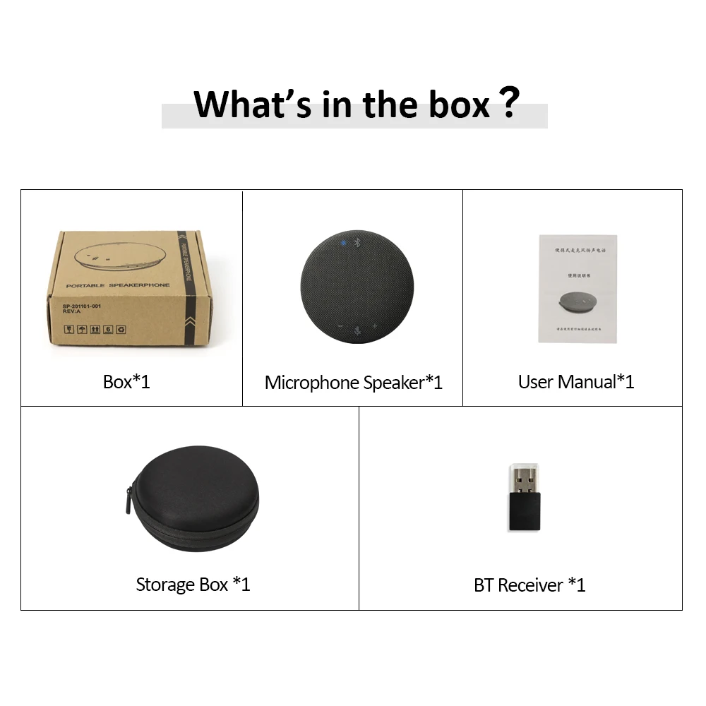 M4B Microphone Speaker USB & BT wireless microphone for video canference, portable conference omnidirectional microphone