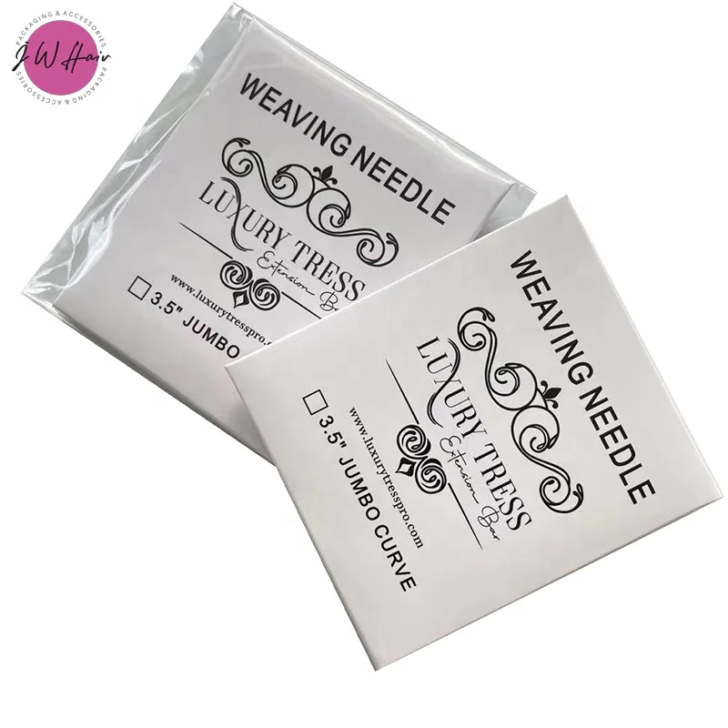 12PCS/Pack Stylist Tools Sew in Weft Needle Custom LOGO Packaging Wig Salon C Style Weaving Needle