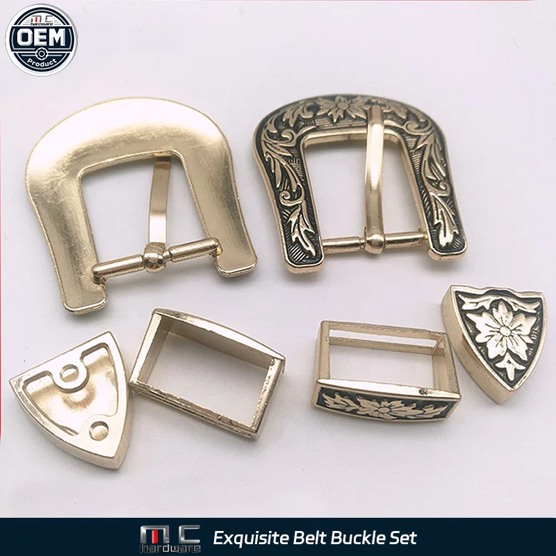 OEM Custom Service Vintage Cowboy Custom Belt Buckle Logo Metal Custom Belt Buckles Belts Accessories Pin Buckle set