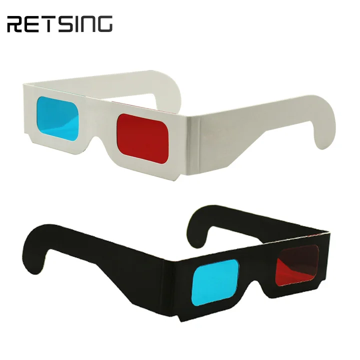Paper Frame 3D Glasses Red Blue / Cyan Color Custom Design Promotional Gifts disposable Cardboard Paper Glasses