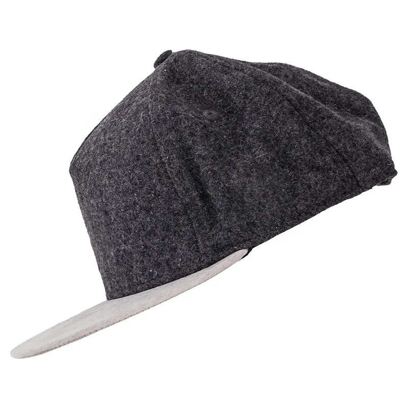 Wholesale Custom Leather Patch Logo 5 Panel Dad Hat High Quality  Woolen Sport Gorras Oem Men Trendy Baseball Cap