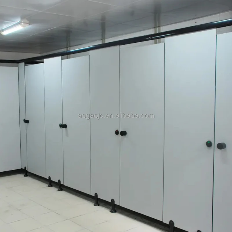 Compact Solid Phenolic Board Shopping Mall Toilet Cubicle Partition