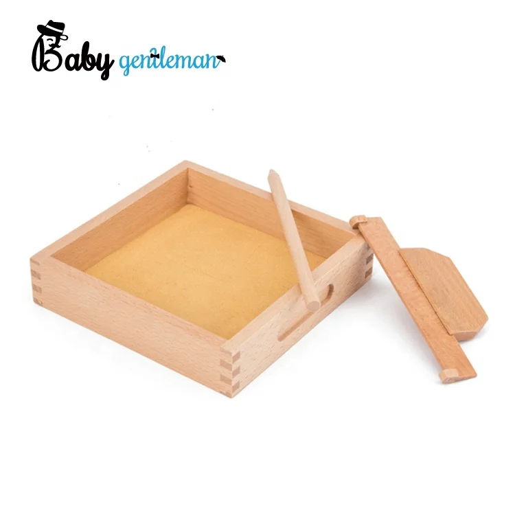 2023 Montessori Letter Formation Sand Tray with Wooden Pen Educational Toys Z10407B