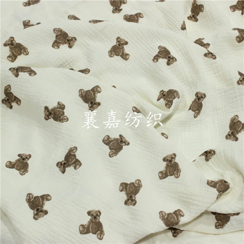 100% cotton double crepe gauze sleepwear baby blanket kids fabric