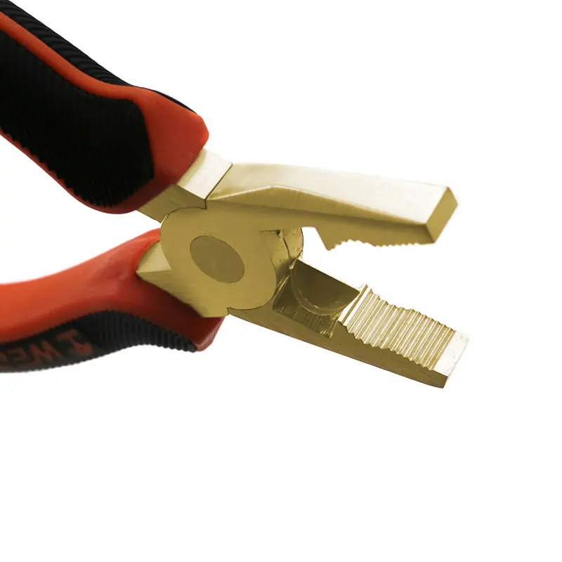 WEDO Multi-Functional Non-Sparking Lineman Pliers  round Nose with Soft Grip Plastic Handle