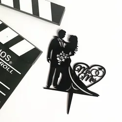 Luxury Acrylic Black Gold Love Proposal Engagement Anniversary Letter Mr&Mrs Wedding Cake Decoration Birthday Cake Topper