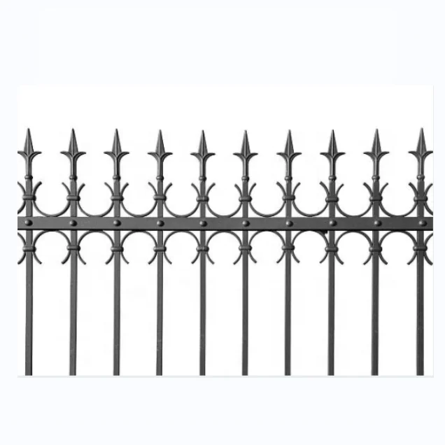 Wholesale 6ftx8ft garden black metal fences Powder Coated anti rust galvanized steel fence prices