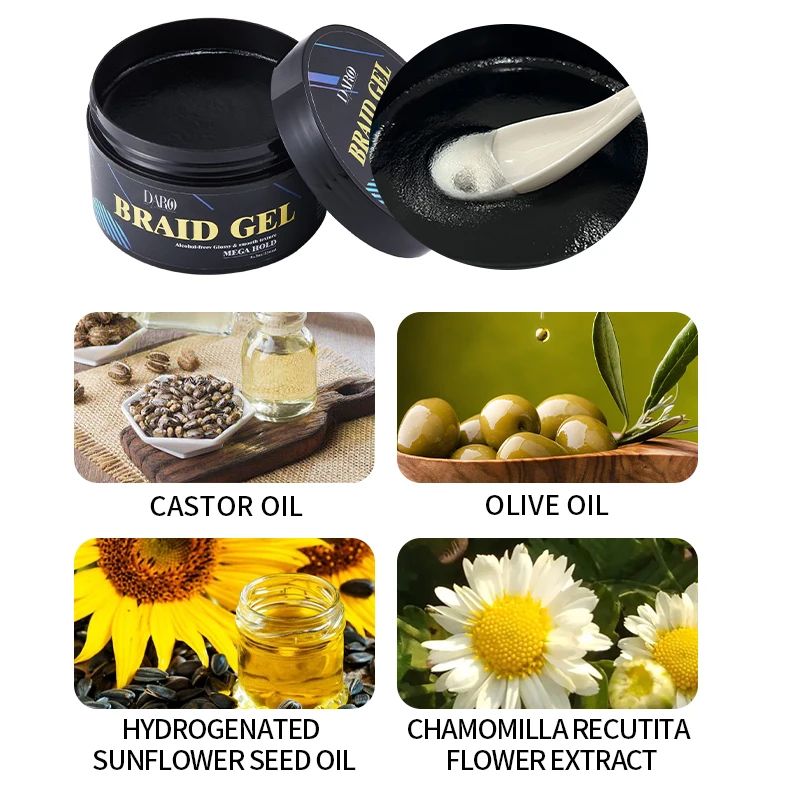 Braid gel Free sample men hair wax edge control private label braiding gel extra hold shine braids gel