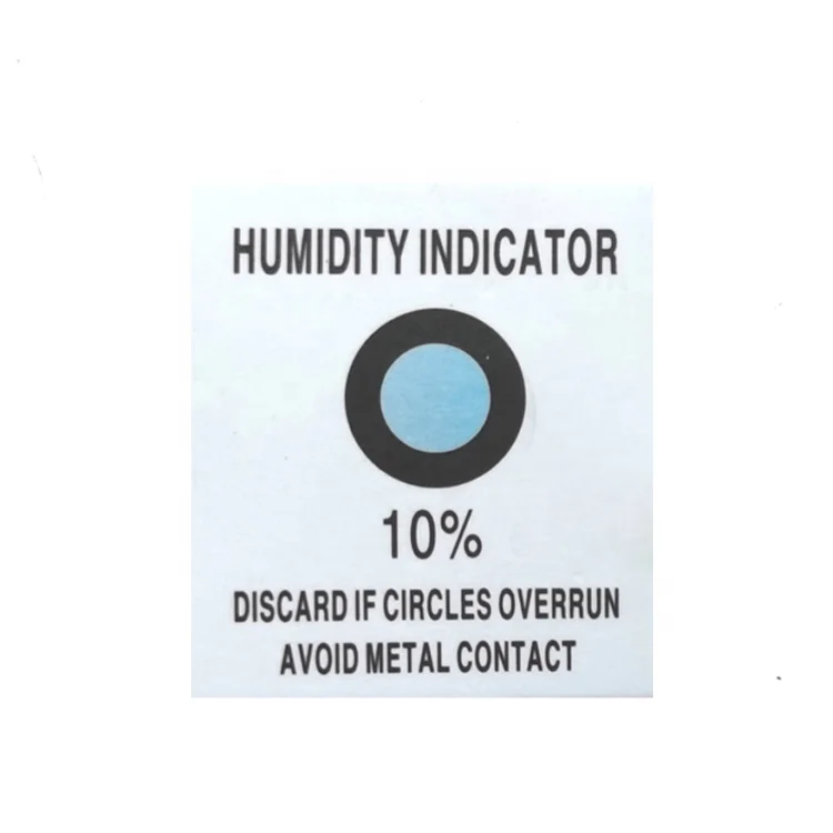 Alternative choice for 10% single spot blue to pink color change humidity indicator cards