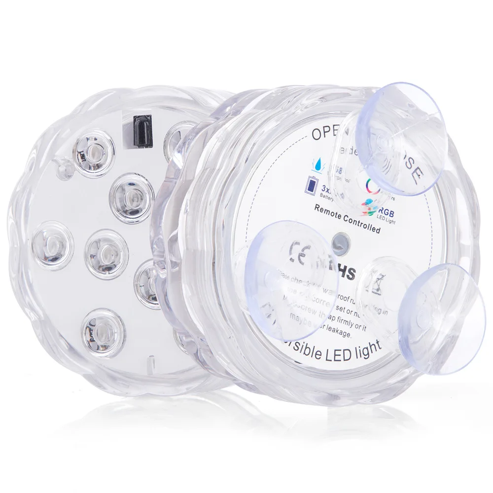 [1s INSTALL] 4.5V Input IP68 Waterproof Underwater Application Swimming Pool Bathtub Fish Tank LED Lights Plastic Surface Lamp