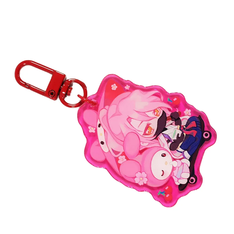 Wholesale Custom Printed Epoxy Resin Cartoon Acrylic Anime Charms Keychains for Women Girls Party Favor