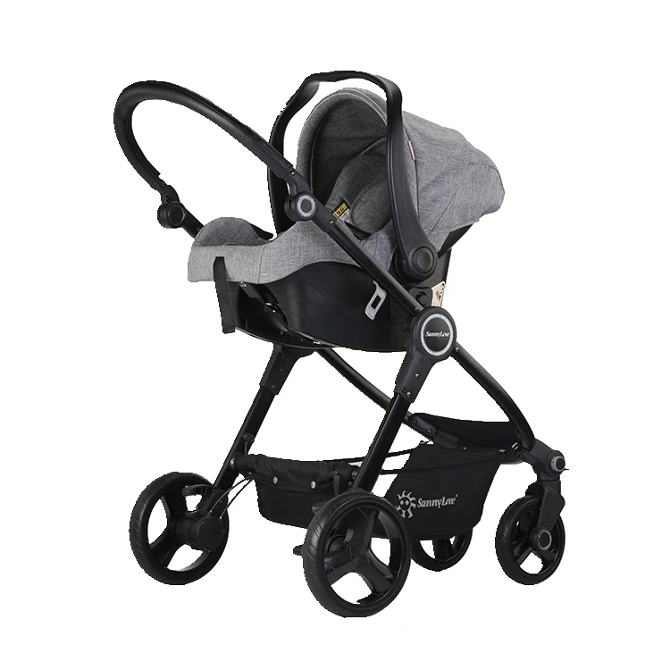 
American hot mum three-in-one baby carriage travel strollers baby 3 in 1 pram luxury with removable shopping basket and car sit 