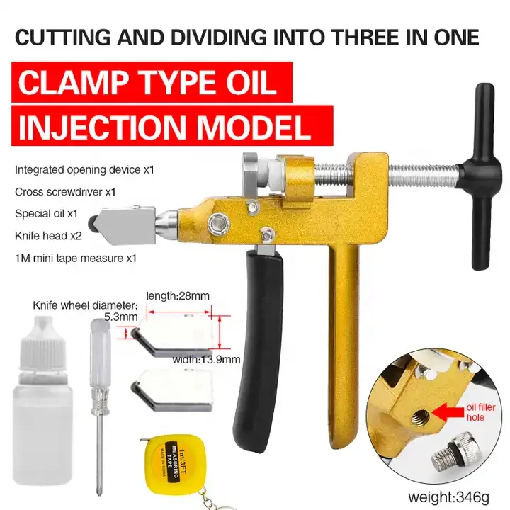 CHEVALIEROUS 3 in 1 Multifunction Glass Tile Cutter Tool Kit, Mirror Cutting Kit, Glass Running Pliers