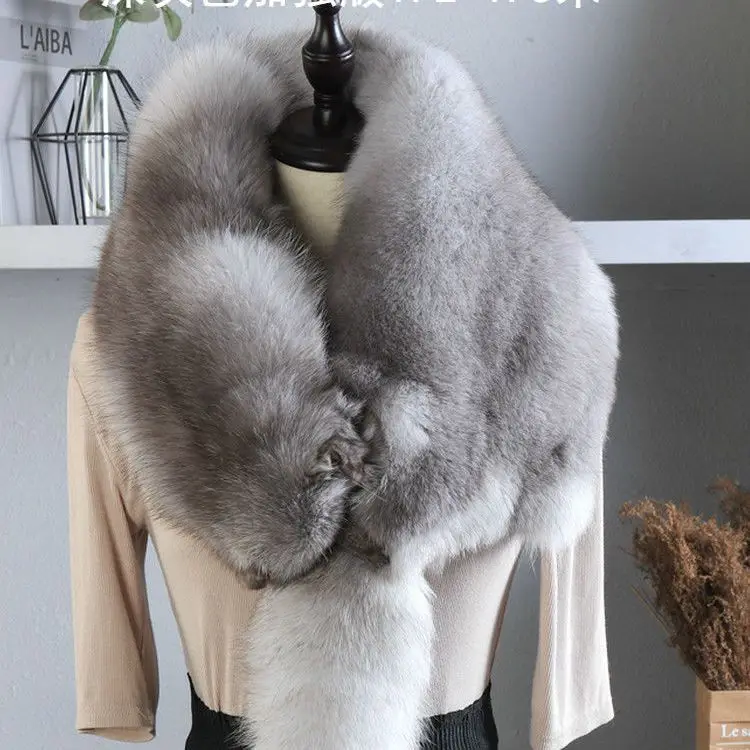 Fox neck genuine leather whole fox hair collar both men and women autumn and winter shawl  fur scarf